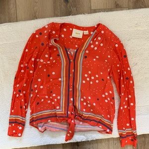 Maeve by Anthropologie orange red top